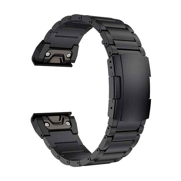 LDFAS Fenix 8/7X/6X/5X Plus Band, 26mm Titanium Metal Quick Release Easy Fit Watch Strap with Double Button Clasp Compatible for Garmin Fenix 7X Pro/