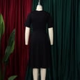thumbnail image 5 of AURA Plus Size Women 2026 Summer Round Neck High Waist Elegant A Line Midi Dress, 5 of 10