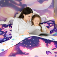 thumbnail image 3 of Feelyou Boba Purple Axolotl Bedding Comforter Set for Kids Girls, Cartoon Galaxy Planet Twin Comforter Sets, Colorful Stars Reversible 2 Piece, 3 of 8