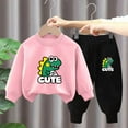 thumbnail image 2 of Zanarzt Boy Clothes Dinosaur Print Boys Cute Dinosaur Print Long Sleeve Sweatshirt Pants Casual Two Piece Set Gray,7-8 Years, 2 of 3