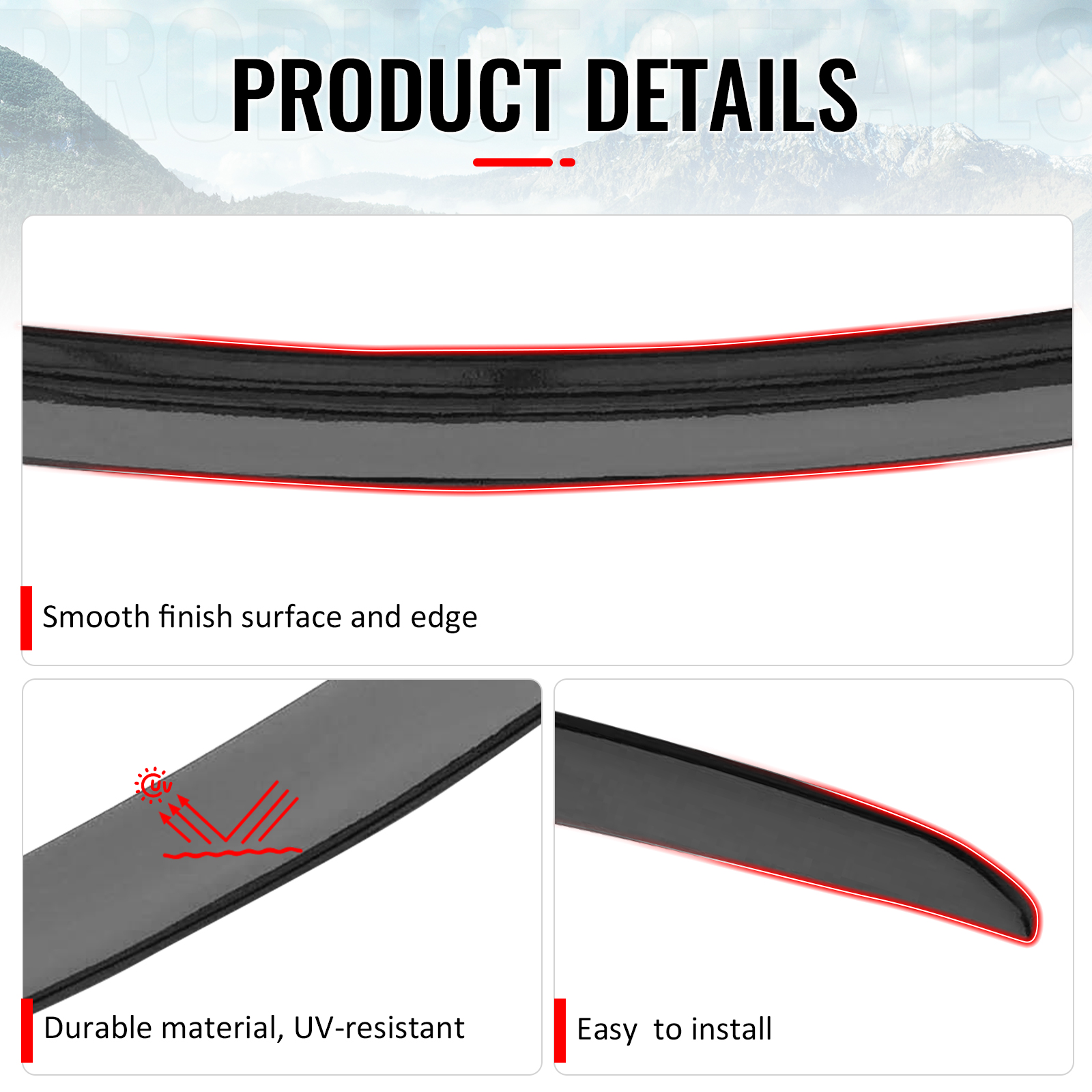 Ikon Motorsports Trunk Spoiler Compatible with 2026 Tesla Model Y Juniper, OE Style Gloss Black ABS Plastic Add-on Rear Trunk Lid Spoiler Wing Lip