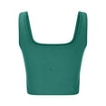 thumbnail image 5 of JGGSPWM Womens Square Neck Longline Sports Bra Workout Crop Tank Tops Padded Yoga Camisole with Built in Pads Green L, 5 of 6
