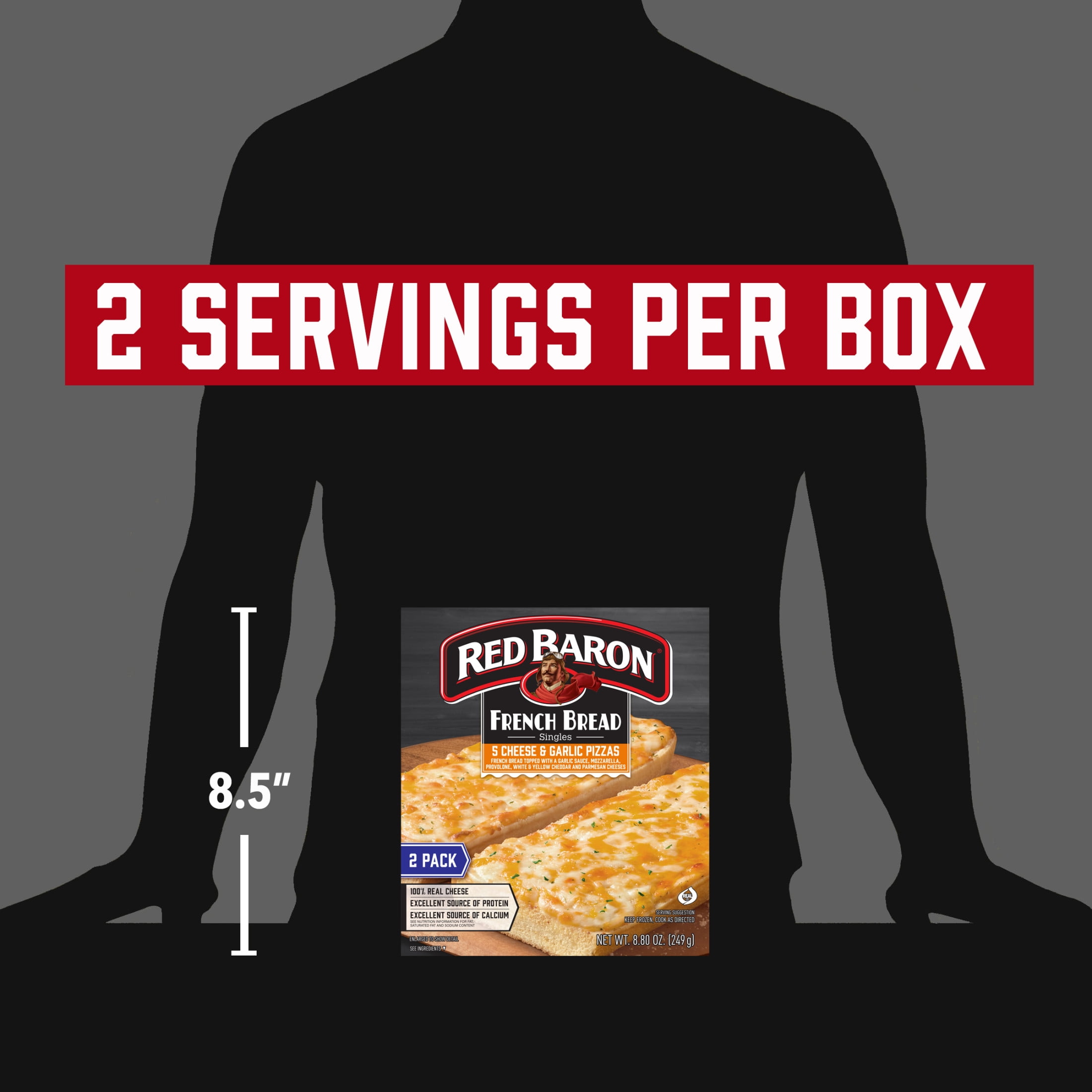 Red Baron 5 Cheese & Garlic French Bread Frozen Personal Pizza, 8.8 oz 2 Pack