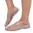 thumbnail image 4 of HOWPAY Summer Sandals Women Hollow out on Closed Toe Non- Ballet Flats Casual Lightweight Beach Vacation Clear Jelly Shoes White 38, 4 of 9