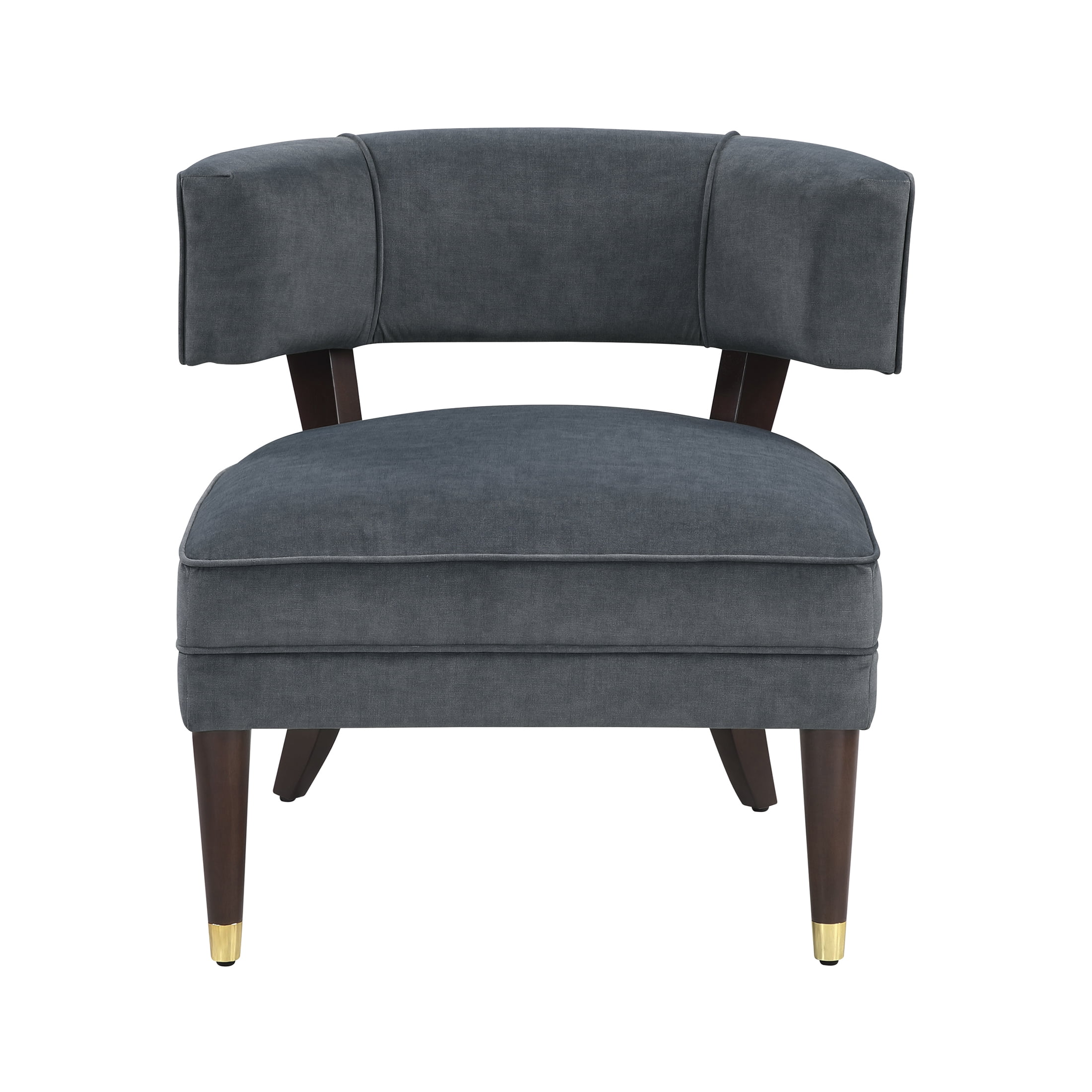 OakvillePark Rowanleigh Velvet Curved Back Accent Chair, Dark Gray
