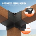 thumbnail image 5 of KFFKFF Pergola Corner Bracket Set, 6''x6'' (Inner Dimensions 5.6x5.6), Includes 4 Durable 3-Way Brackets for DIY Wood Projects, Simplified Setup for Gazebos, Patios, and Outdoor Cabins, 5 of 9