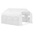 thumbnail image 6 of Barara King GreenHouse, Outdoor Cultivation Base, Outdoor Greenhouse Cultivation Base,Outdoor Walk-In Tunnel Greenhouse Hot House with Roll-up Windows, Zippered Door, PE Cover 11.5' x 9.8' x 6.5', 6 of 7