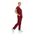 thumbnail image 3 of Hey Collection Womens Stretch Colorful Cargo Mock Neck Scrubs Set, Medical Nursing Tops with Four Pocket Scrubs Straight Leg Pants, 3 of 5