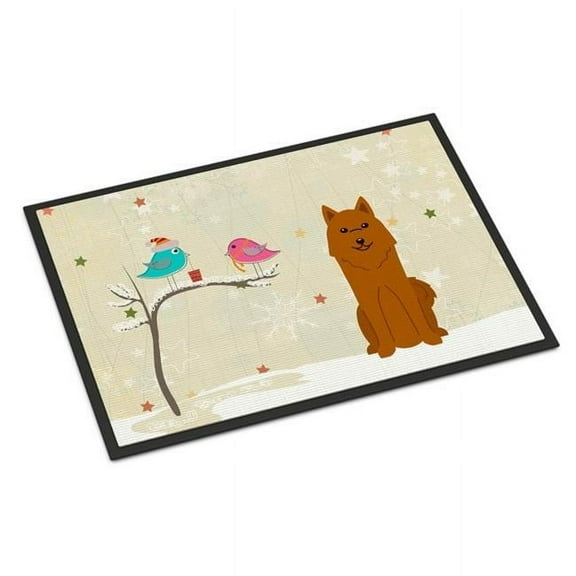 Carolines Treasures BB2494MAT Christmas Presents Between Friends Karelian Bear Dog Indoor or Outdoor Mat, 18 x 0.25 x 27 in.