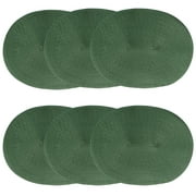Venice Collections London Woven Spiral Table Placemats 16.9 X 13 Inches Oval Set of 6 Non-Slip Dining & Kitchen Table Mats Hunter Green