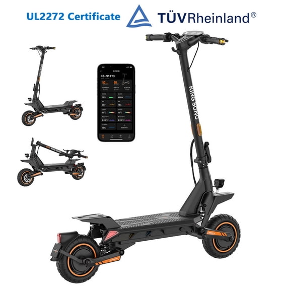 KINGSONG N12T3 Electric Scooter for Adults UL2272 10" Off Road Tubeless Tires 3000W Powerful Motor Dual Disc Brake & Dual E-ABS Dual Suspension Foldable E-Scooter