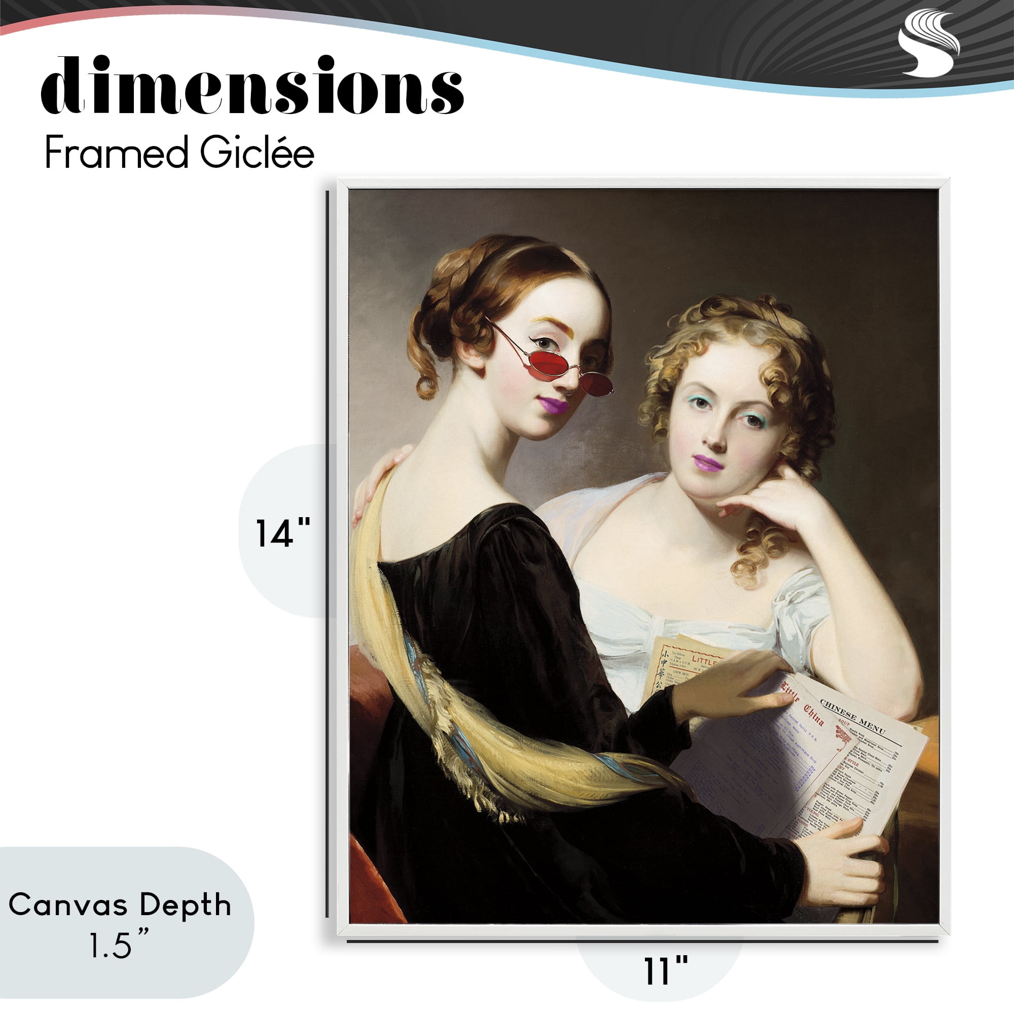 Stupell Industries Vintage Ladies Ordering Takeout White Framed Giclee Art, design by Wild Apple Portfolio