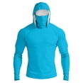 thumbnail image 2 of Dresfit Fishing Shirts for Men Muscle Hooded Sun Shirt 2026 Summer Long Sleeve Workout Hoodies Upf 50+ Sun Protection Outdoor Pullover with Face Mask Blue 3XL, 2 of 9