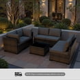 thumbnail image 6 of Patio Furniture Set 7 Piece - All-Weather - Wicker Rattan Patio Outdoor Conversation Set, Modular Sectional Sofa for Backyard, Garden, Poolside, Balcony, Porch, Patio,Brown/Dark Gray, 6 of 6