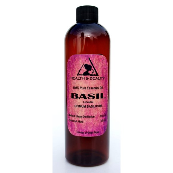 Basil essential oil linalool aromatherapy natural 100% pure 12 oz