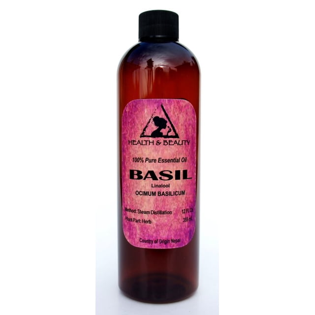 Basil essential oil linalool aromatherapy natural 100% pure 12 oz