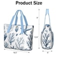 thumbnail image 3 of Tote Bag for Women - Coastal Coral Starfish Shoulder Bag - Large Utility Work Duffle Bag with Zipper Handbag for Travel, Work, Sprots, 3 of 5