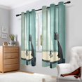 thumbnail image 2 of Yayeee Window Curtains Set of 2 for Living Room Light Filtering 63"x42", Black Cat, 2 of 7
