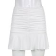 thumbnail image 1 of ITFABS Women's Casual A-line Pleated Ruched Ruffle Wave Mini Skirts, 1 of 2