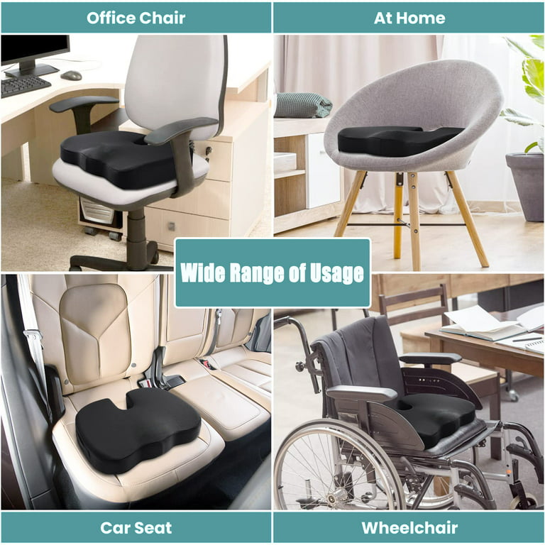 Memory Foam Seat Cushion - Chair Pillow, Drive Universal Gel and Memory Foam Posterior Seat Cushion, Size: 18 x 14 x 3, Black