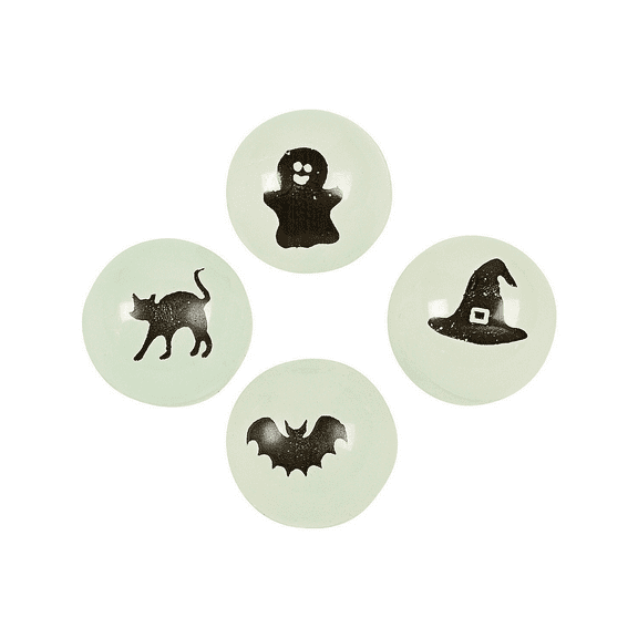 Glow-in-the-Dark Halloween Bouncy Ball Assortment, Toys, Halloween, 48 Pieces