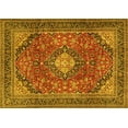 thumbnail image 1 of Ahgly Company Machine Washable Indoor Rectangle Medallion Yellow Traditional Area Rugs, 7' x 10', 1 of 4