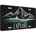 thumbnail image 2 of License Plate Explore Wander Wanderlust Mountains Decorative Car Front License Plate Cover,Vanity Tag,Metal Car Plate, Novelty License Plate for Men/Women/Boy/Girls Car,6 X 12 Inch, 2 of 8