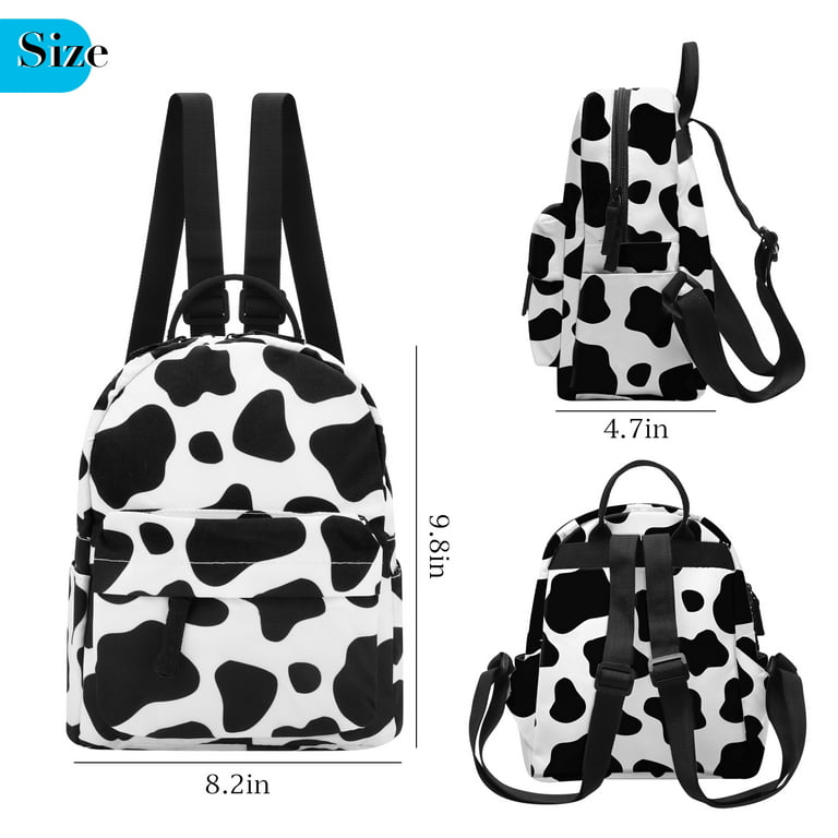 Small Backpack for Women Girls, TSV Black White Checkered Print Bag, Laptop  Bookbag for Travel