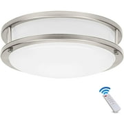 MingBright 12'' LED Ceiling Flush Mount Light Fixture with Light Sensor   Motion Sensor, Wireless Remote Controller, Dimmable, Damp Location Ceiling Lamps for Hallway, Bathroom , Stairwell or Kitchen