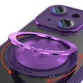thumbnail image 6 of Allytechgroup iPhone 14 Case with Tempered Glass Lens Protector, Ring Holder Kickstand Shockproof Drop Protection Scratch Resistant Anti-Yellow Clear Back Case Cover for Apple iPhone 14, Darkpurple, 6 of 9