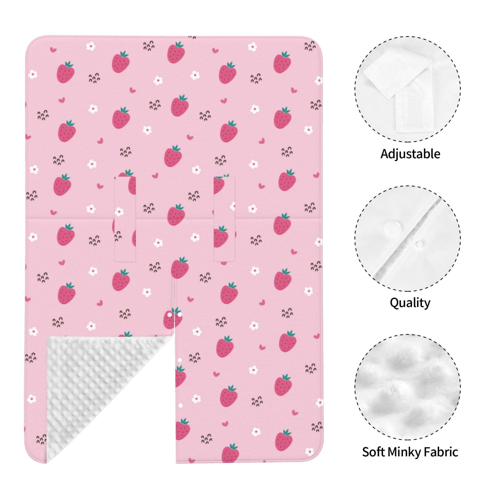Naloa Strawberries Baby Car Seat Cover, Breathable Baby Carrier Cover, Multiuse Baby Carrier Cover & Nursing Breastfeeding Cover