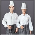 thumbnail image 3 of Unisex Chef Jacket - Color Piping Chef Coat Kitchen Restaurant Working Chef Uniform, RedB, S, 3 of 6