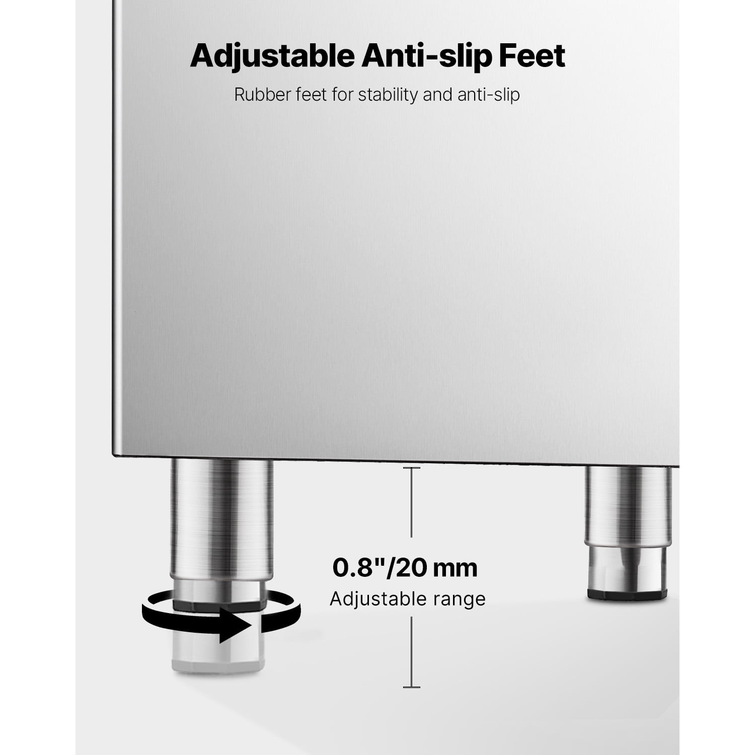 KFFKFF 250Lbs/24H Commercial Ice Maker Storage Bins Stainless Steel Anti-Slip Rubber Feet, Storage Bins ONLY