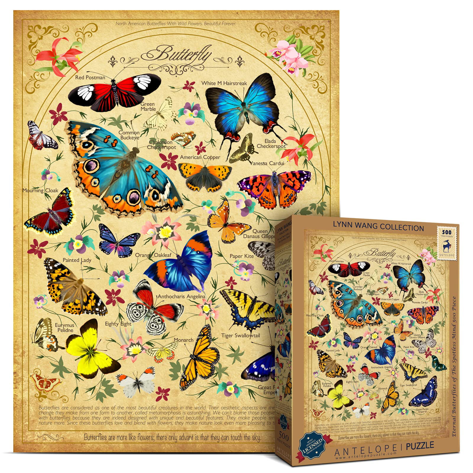 Antelope - 500 Piece Puzzles for Adults, Eternal Butterflies of