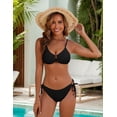 thumbnail image 2 of Top-kevin Womens Sexy 2 Piece Bikini Sets Cheeky High Cut Bathing Suit Color Block Textured U-Wire Swimsuits, 2 of 11