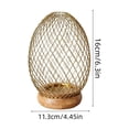thumbnail image 3 of VAIFTILNO Stylish Candle Holder, 6.3in Clean Iron Cage Candle Stand Aroma Lamp Decor with Elongated Lampshade, Wood Base, for Tabletop, Home (Gold), 3 of 7