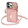 thumbnail image 6 of Nalacover Case for iPhone 13 Pro, Crossbody Wallet Case with Card Slots Holder, PU Leather Lanyard Shoulder Strap Purse Cover with Kickstand Shockproof Case for iPhone 13 Pro, Pink, 6 of 7