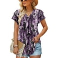 thumbnail image 3 of KISSMODA Womens Floral Tunic Top Short Sleeve Shirts Loose Fit Summer Tops, 3 of 4