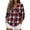 Red/White, variant on AKOEE Flannel Plaid Shirts Womens Long Sleeve Front Two Pockets Christmas Casual Fall Blouses Tops Loose Fit (M, Red/Blue)