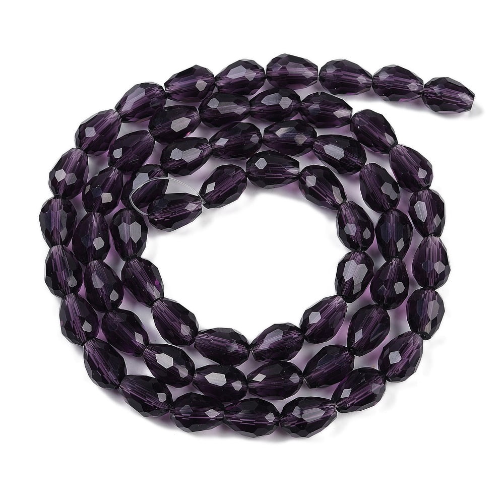 Transparent Glass Beads Strands Faceted Teardrop Indigo 15x10mm Hole: 1.6mm about 46~48pcs/strand 27.95 inch(71cm)