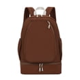 thumbnail image 1 of Mochila de tenis tipo duffel para portátil con capacidad para 3 raquetas y compartimento para zapatos marrón, 1 of 8