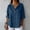 Tops-722Navy, variant on Xdegoge Blouses for Women Split V Neck Three Quarter Sleeve Casual Work office Wear Loose Fit Solid Single Button Detail Lightweight Spring Tops