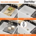 thumbnail image 6 of 24 in. Farmhouse Single Bowl White Fireclay Workstation Kitchen Sink with Accessories, 6 of 13