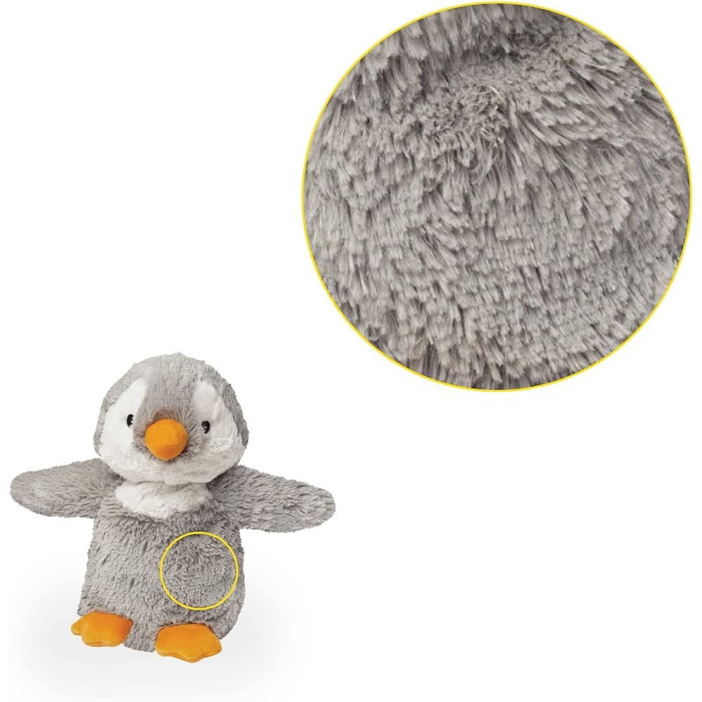Warmies Gray Penguin Microwavable Weighted Plush, Heated Stuffed Animal for Kids & Adults, Soft Comfort Toy, 1 Count