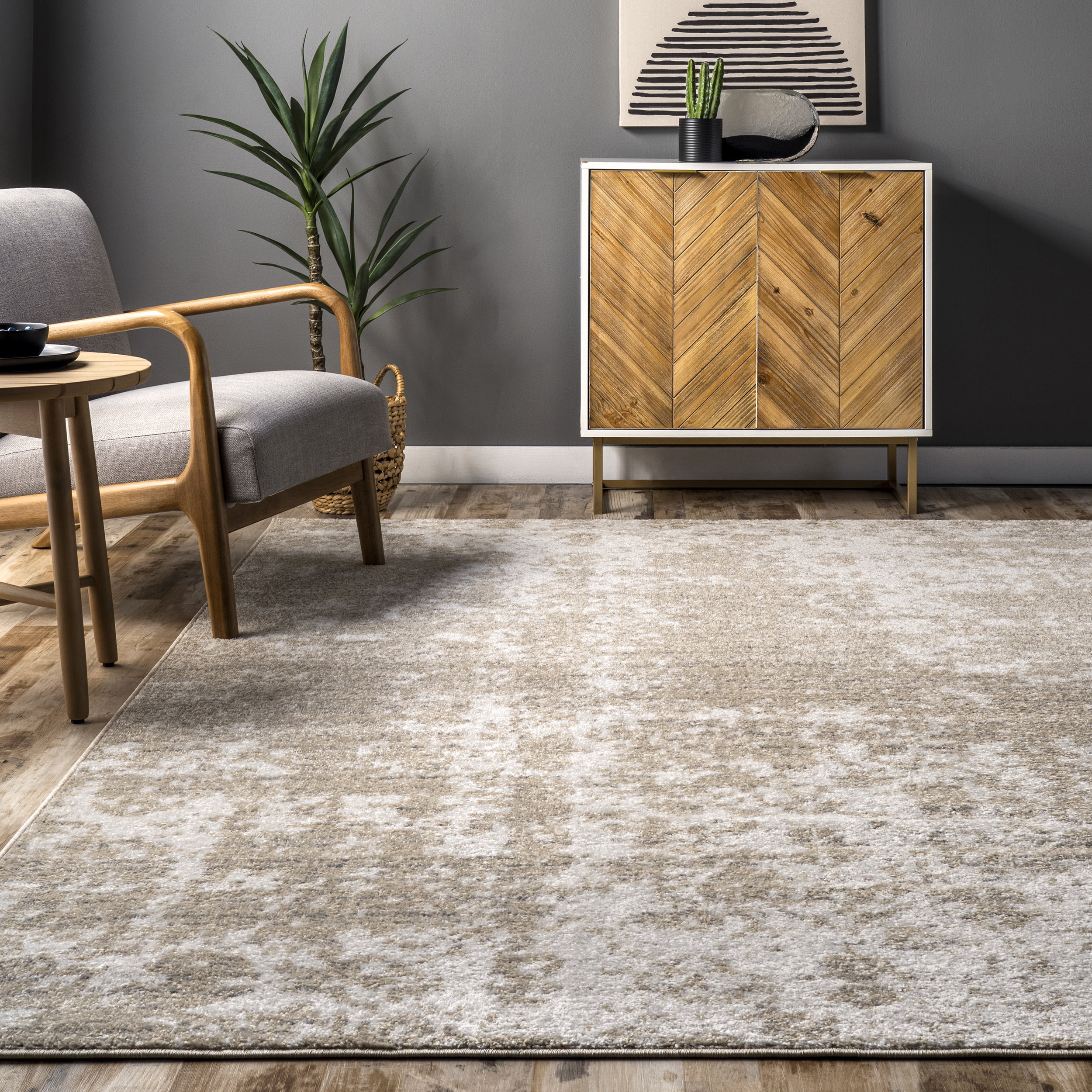 nuLOOM Deedra Modern Abstract Area Rug, 5' x 7' 6", Beige