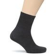 thumbnail image 3 of Hugh Ugoli Men's Loose Diabetic Ankle Socks Bamboo, Wide, Thin, Seamless Toe and Non-Binding Top, 4 Pairs, Charcoal, Shoe Size: 11-13, 3 of 5