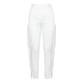 thumbnail image 4 of HXWCHs Western Boho Flared Trousers with Fringe Tassel Details Retro Wide Leg Casual Pant for Women M White, 4 of 4