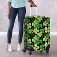 thumbnail image 4 of HELLHERO Green Clover Pattern Durable Luggage Cover Polyester Spandex Reserved Handle Openings Suitcase Cover Dustproof Luggage Protective Cover for Travel Lovers, 4 of 7