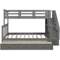 thumbnail image 3 of Harper & Bright Designs Stairway Pine Wood Bunk Bed Storage, Twin-over-full, Gray, 3 of 7
