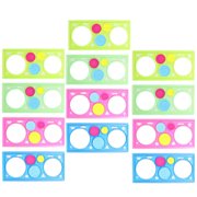 Wanhua Ruler 12 Pcs Pupil Painting Molds for Shape Tracing Stencils Plastic Child